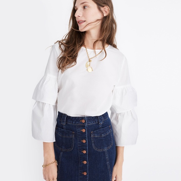 Madewell Tops - MADEWELL WOMEN'S TIERED-SLEEVE TOP